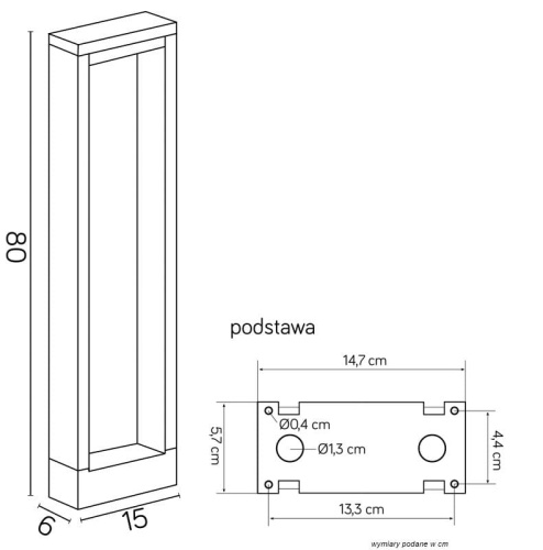 Lampa ogrodowa Form 80cm 2.jpgDetal aluminiowej obudowy lampy ogrodowej Form 80 cm LED IP54