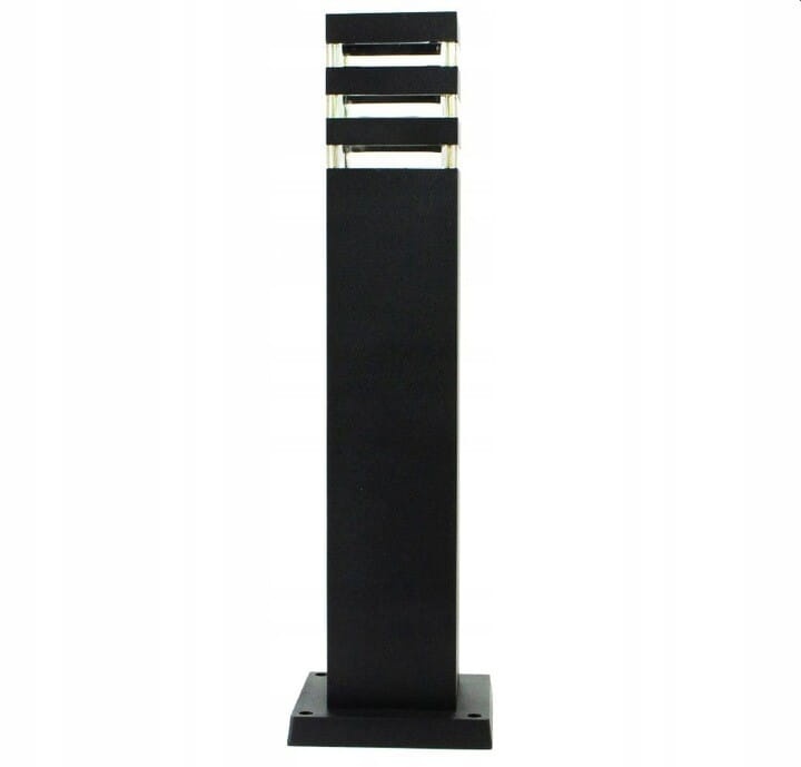 Lampa ogrodowa Teksas 80 czarna z wysokim korpusem i dużym kloszem, idealna do oświetlenia ścieżek, podjazdu i stref ogrodowych.