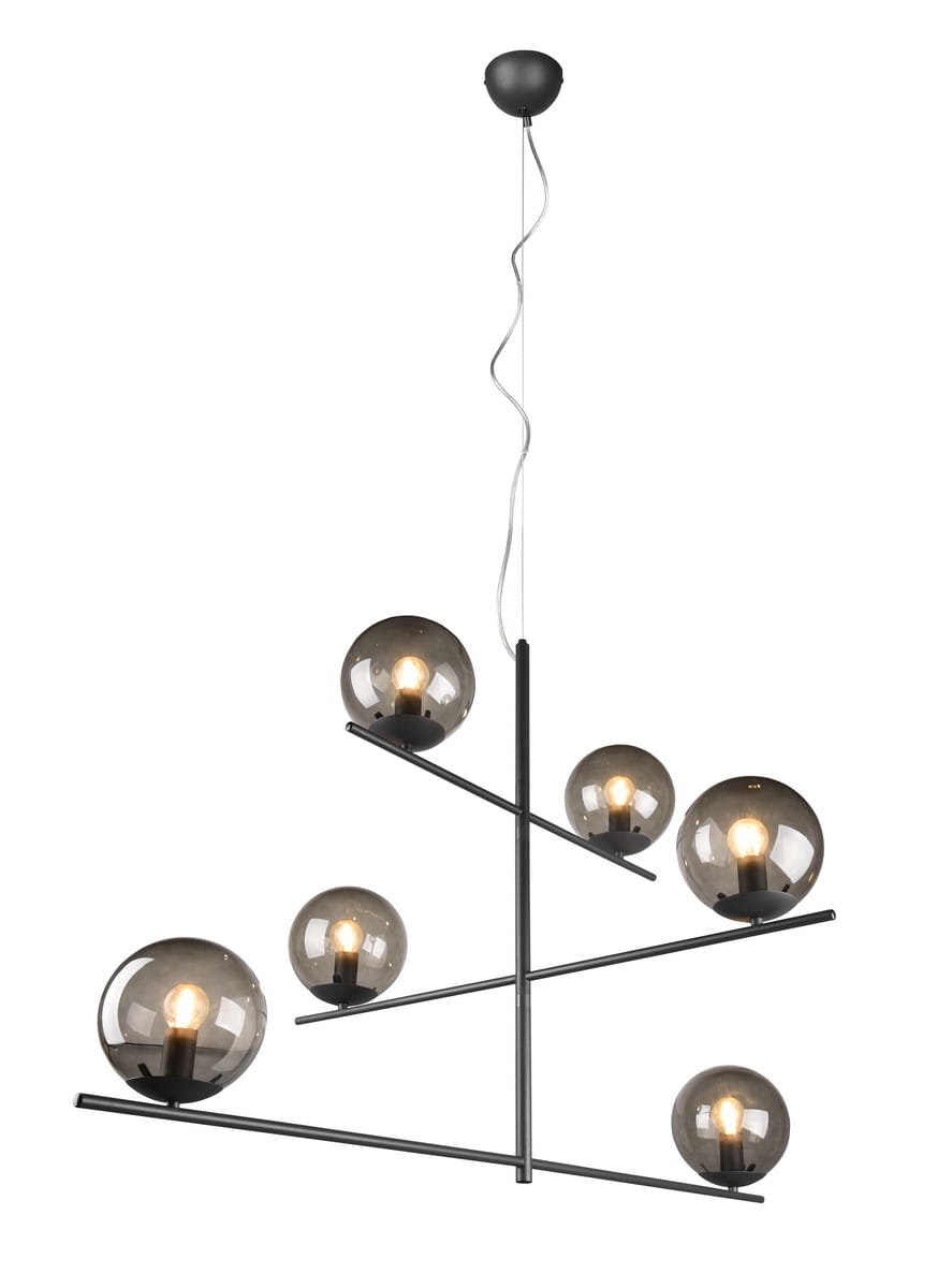 Lampa Pure antracytowa z kloszami z dymionego szkła.jpg
