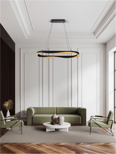 Lampa wisząca Patapo zawieszona w salonie.jpg