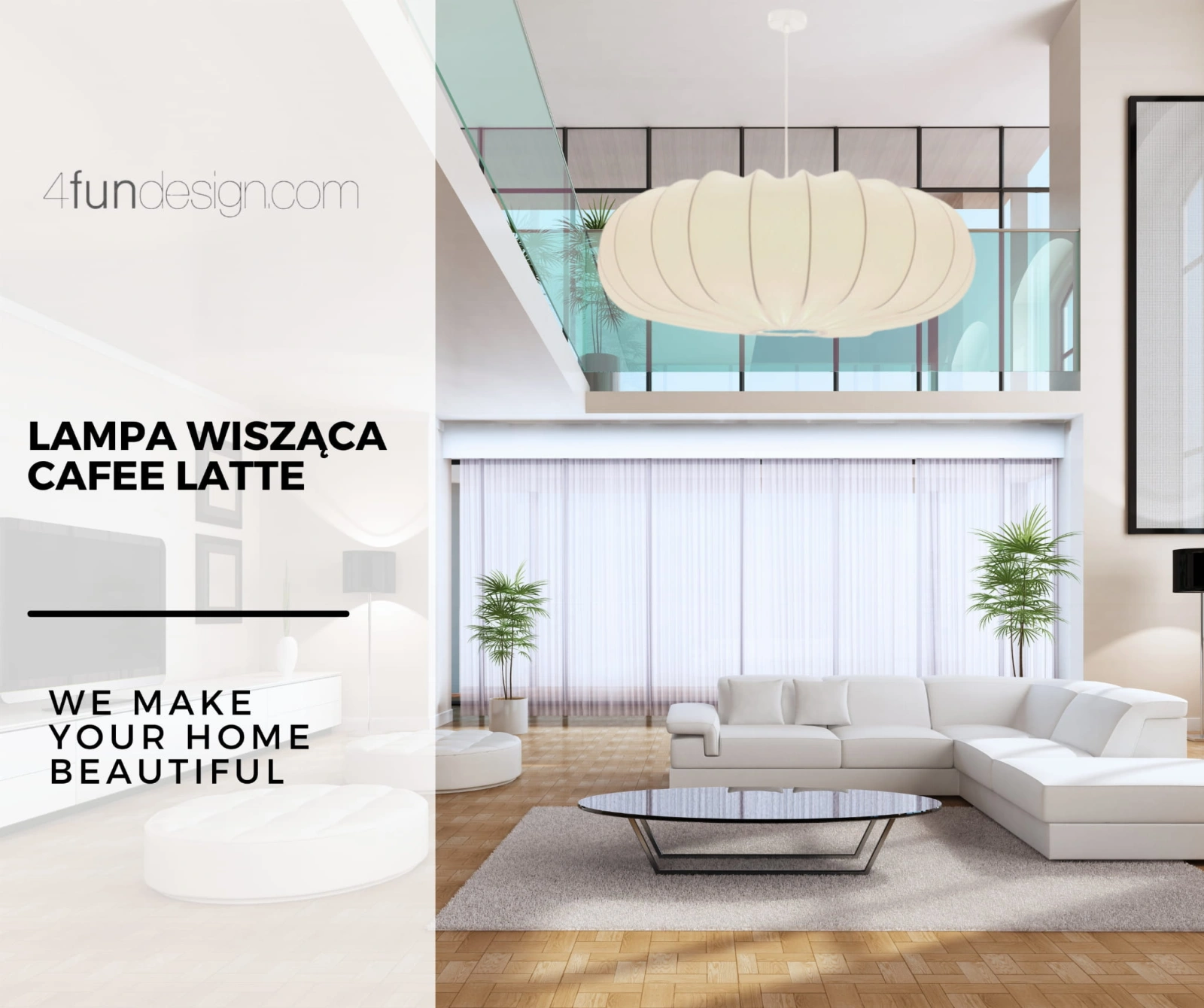Lampa wisząca Cafee latte w nowoczesnym salonie.jpg