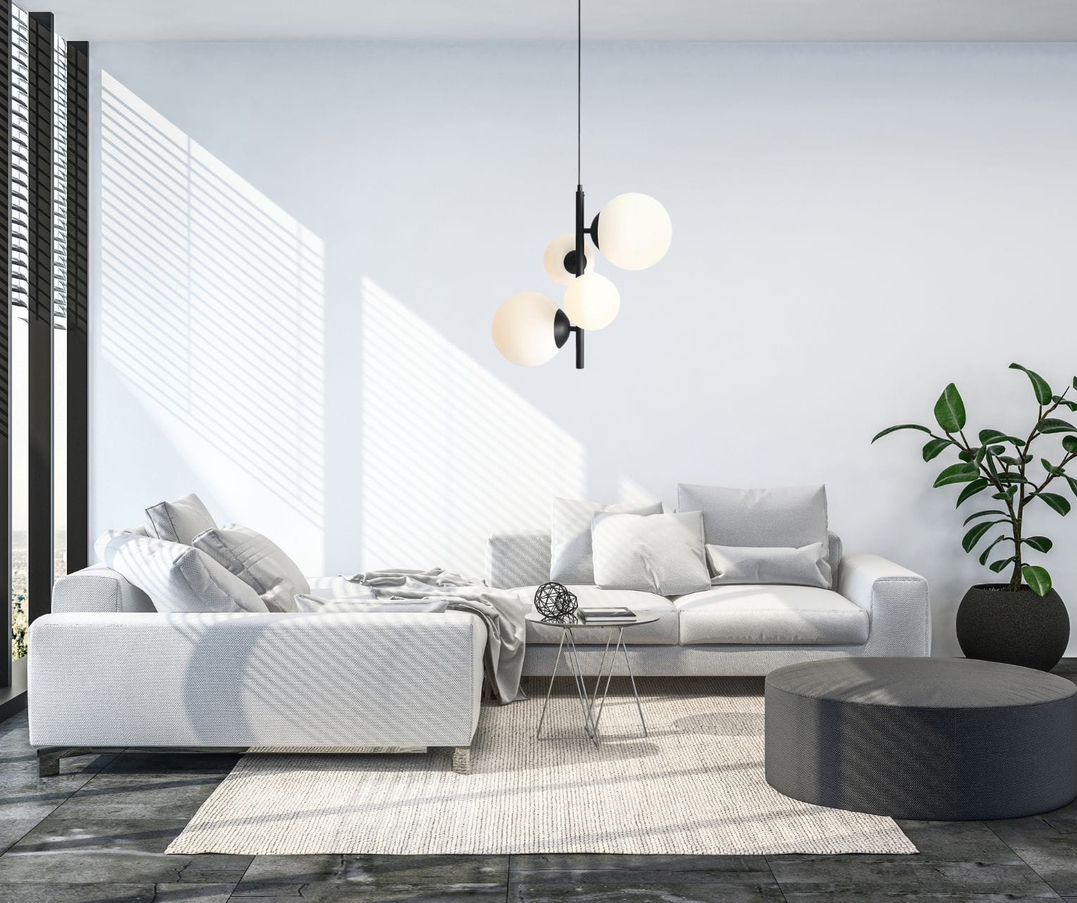 Lampa wisząca Bloom 4 black w salonie.jpg