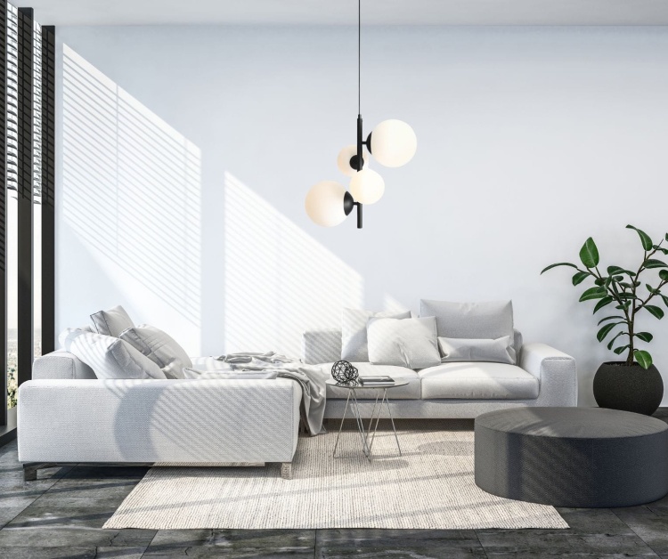 Lampa wisząca Bloom 4 black w salonie.jpg