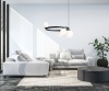 Lampa wiszaca Garda 4 ring black - w salonie urządzonym w stylu skandynawskim aranżacja 4FunDesign.com.jpg
