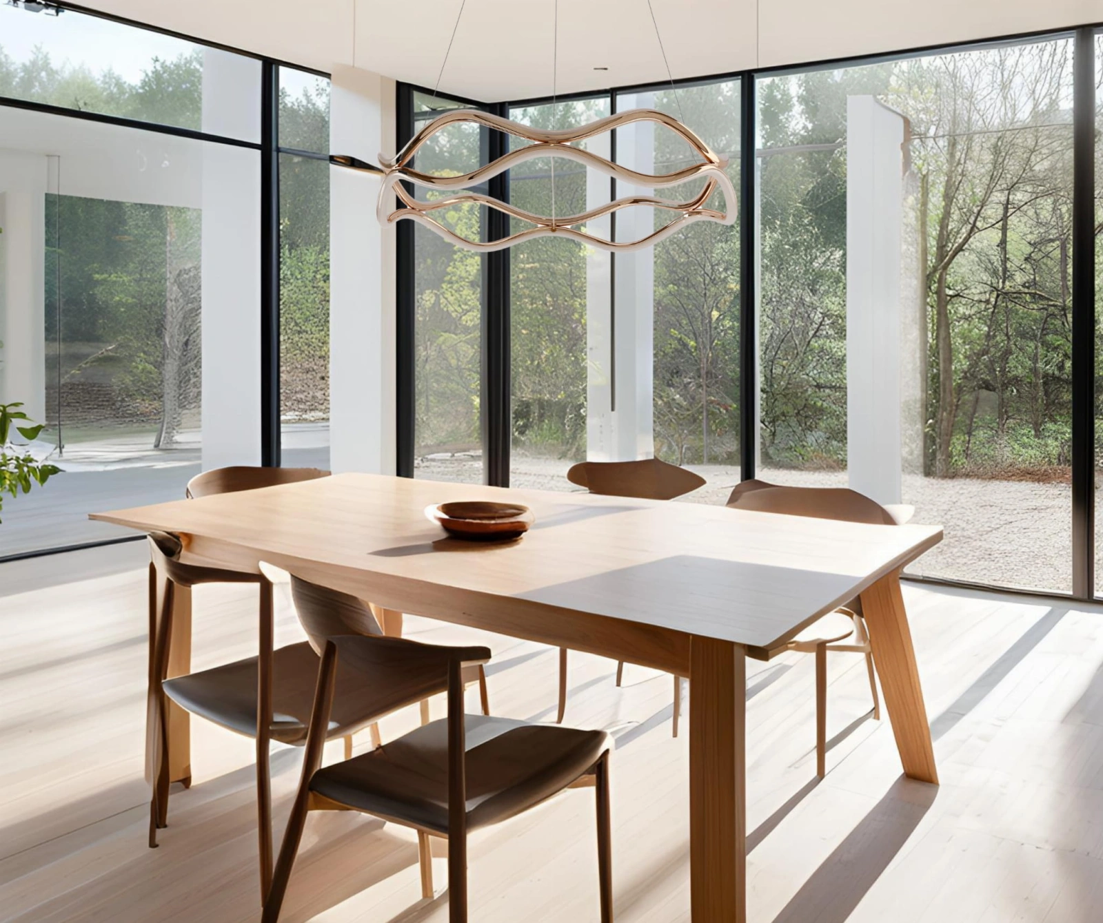 Lampa-wiszaca-Vave-w-minimalistycznej-jadalni-w-stylu -skandynawskim-4FunDesign.com.