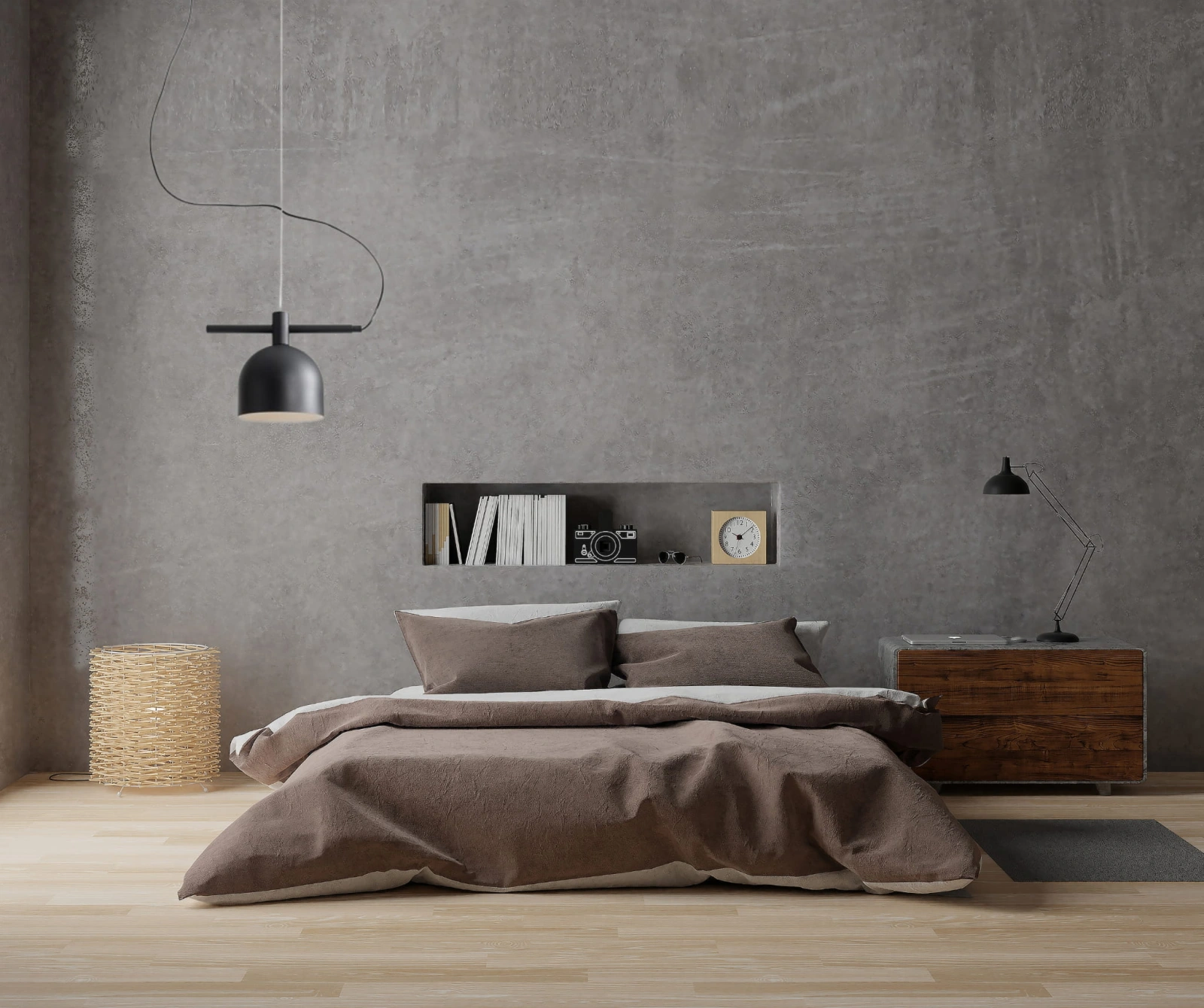 Lampa-wiszaca-Beryl-czarna-w-minimalistycznej-sypialni-4FunDesign.com.jpg