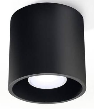 Plafon ORBIS czarny – minimalistyczna lampa sufitowa GU10 z aluminium do salonu, sypialni i przedpokoju