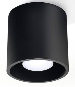 Plafon ORBIS czarny – minimalistyczna lampa sufitowa GU10 z aluminium do salonu, sypialni i przedpokoju