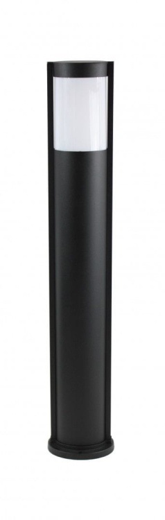 Nowoczesna lampa ogrodowa Elis czarna o wysokości 92 cm z aluminiowym korpusem i mlecznym kloszem z poliwęglanu.