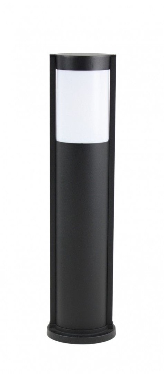 Stojąca lampa ogrodowa Elis 65 cm czarna z aluminiowym korpusem i mlecznym kloszem, idealna do oświetlenia ścieżek i terenów zielonych.