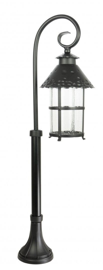 Ogrodowa lampa stojąca Toledo 86 cm czarna z dużym szklanym kloszem, idealna do oświetlenia ścieżek, tarasu i przestrzeni wokół domu.