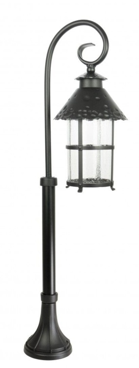 Ogrodowa lampa stojąca Toledo 86 cm czarna z dużym szklanym kloszem, idealna do oświetlenia ścieżek, tarasu i przestrzeni wokół domu.