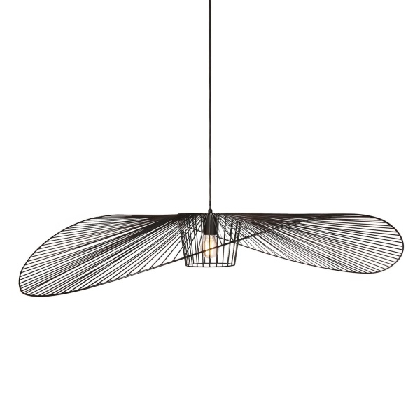 Lampa wisząca Kapelusz czarna – duża, ażurowa lampa w stylu skandynawskim z metalowym, przestrzennym kloszem.