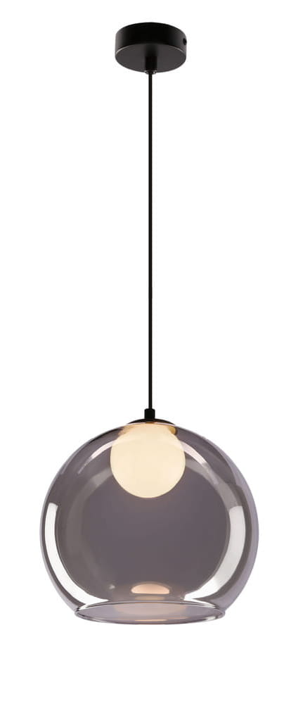 pol_pl_Brin-lampa-sufitowNowoczesna lampa wisząca Brin – czarna oprawa z dymionym i białym kloszem, kulisty kształt, eleganckie oświetlenie