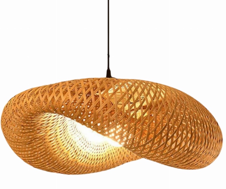 Lampa wisząca Hawana 50 cm – naturalna bambusowa lampa wisząca o organicznym kształcie.