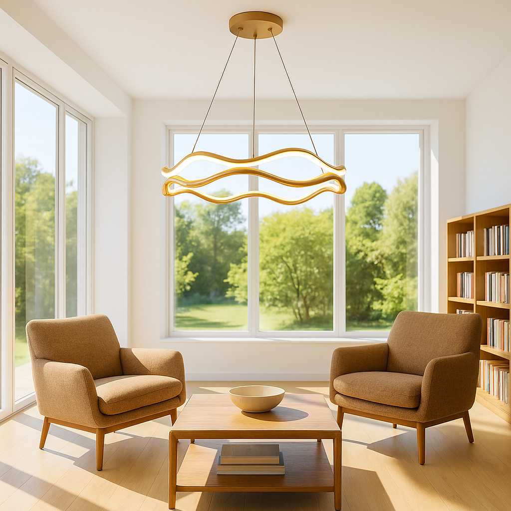 Lampa LED Vave w salonie  w stylu skandynawskim