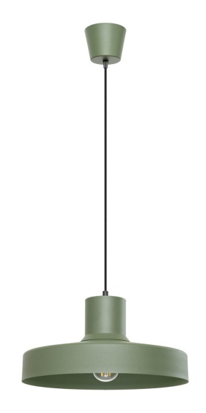 Lampa wisząca Bilo w kolorze zielonej oliwki. Zdjecie produktu na białym tle.