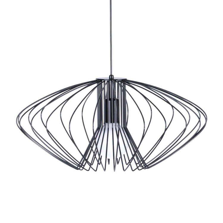 Druciana lampa wiszaca Tizi K-3407 czarna.