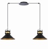 Lampa wisząca Ferro 2. Zdjecie lampy z dwoma kloszami na białym tle.