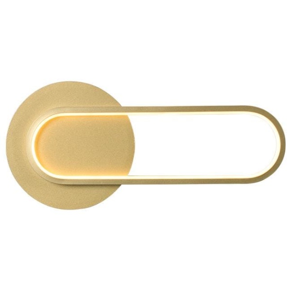 Kinkiet Monet owal złoty.jpgKinkiet LED Monet owal gold w złotym kolorze, nowoczesny kinkiet ścienny o owalnym kształcie z wbudowanym oświetleniem LED, idealny do sypialni i salonu.