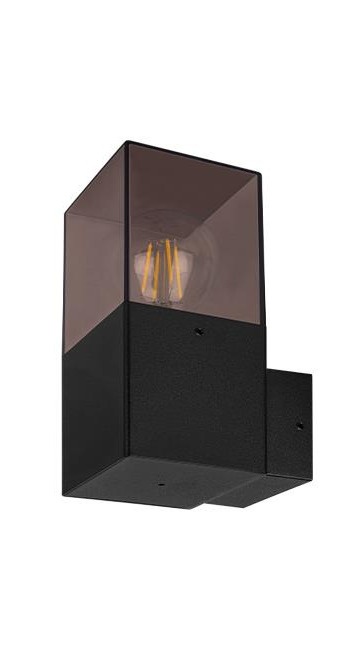 Kinkiet Zewnętrzny Nowoczesny – Elewacyjny Wodoodporny.jpgCzarny nowoczesny kinkiet zewnętrzny elewacyjny, wodoodporny, z widoczną żarówką w kloszu