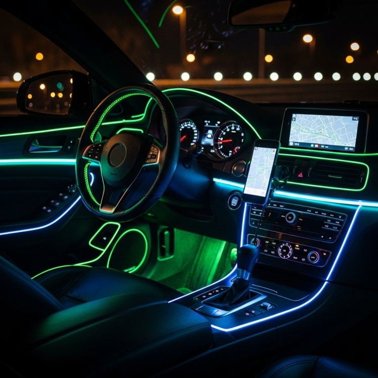Świecące przewody w aucie