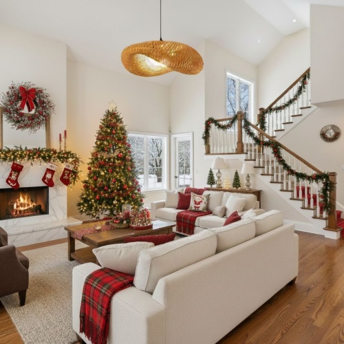 lampa Hawana w świątecznym salonie.