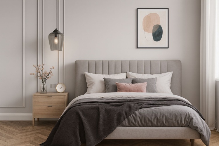 Lampy wiszące Tulipan w sypialni.