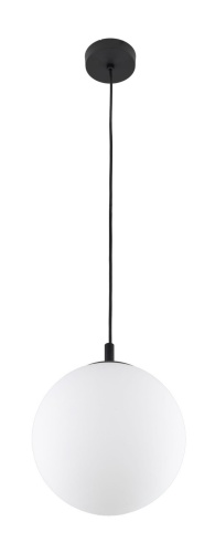 Lampa wisząca Kula 30 cm – biała szklana lampa sufitowa z kulistym kloszem do salonu i jadalni