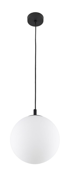 Lampa wisząca Kula 30 cm – biała szklana lampa sufitowa z kulistym kloszem do salonu i jadalni