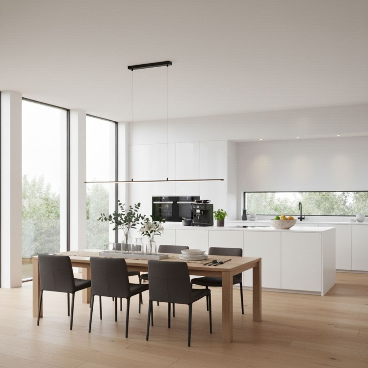 Lampa LED Prestige w nowoczesnej jadalni.