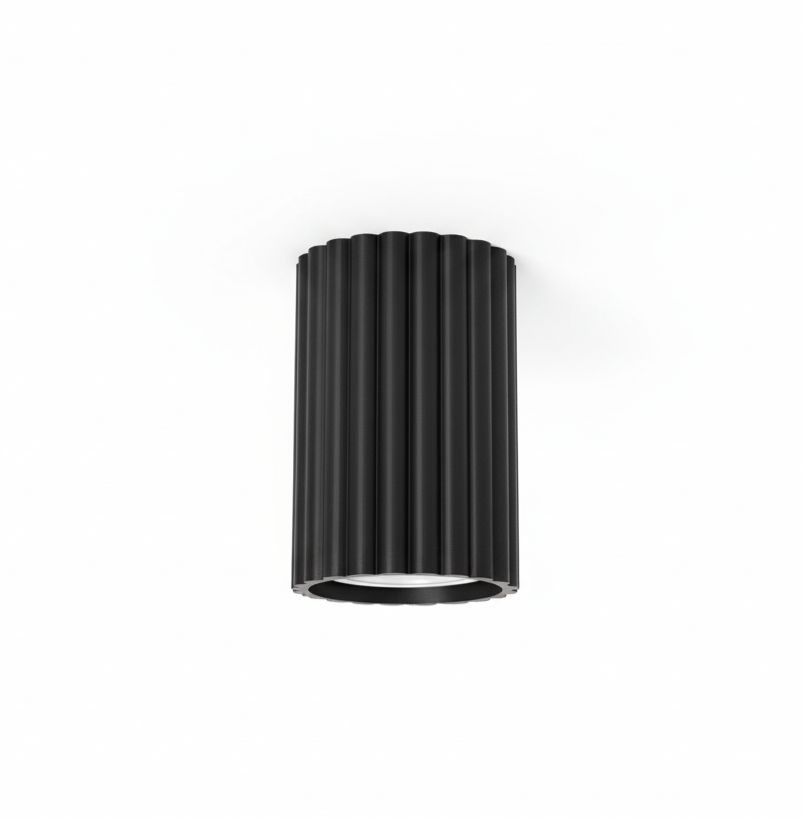 Lampka sufitowa ryflowana Arcus 10 cm czarna