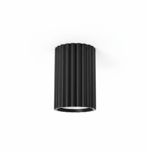 Lampka sufitowa ryflowana Arcus 10 cm czarna