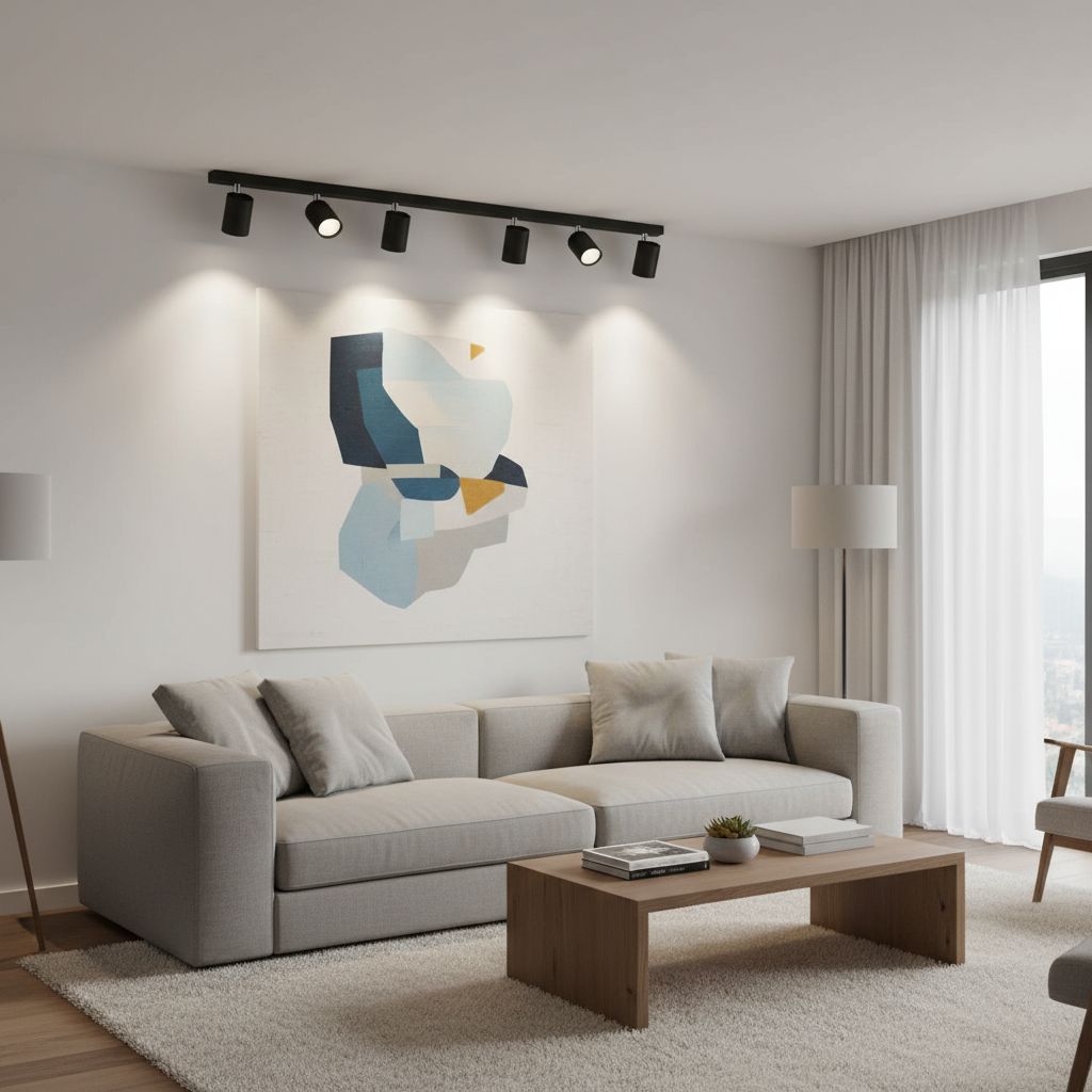 Lampa sufitowa Spot 6 w salonie.