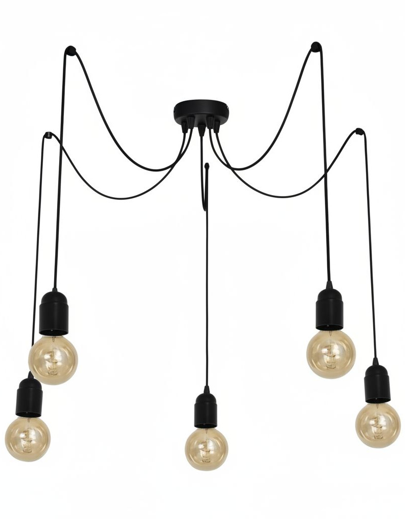 Lampa Pająk z pięcioma ramionami.