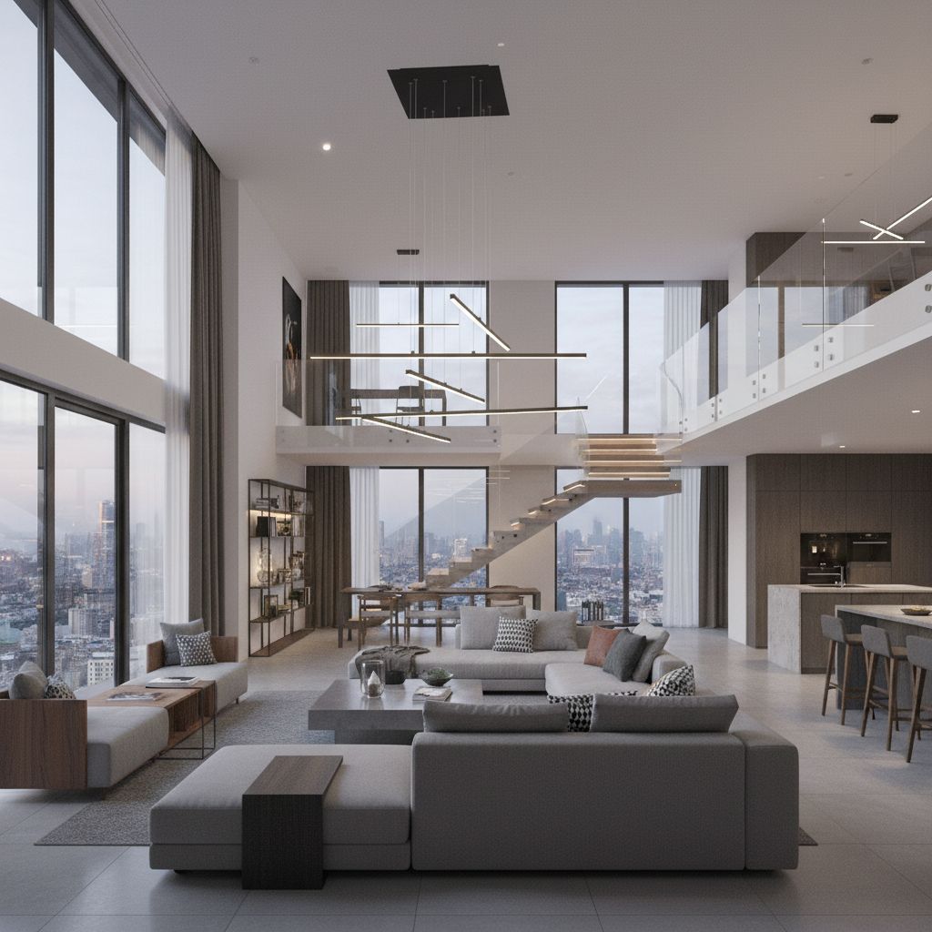 Lampa wisząca Manhattan w penthousie.