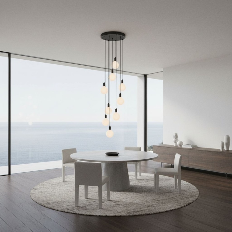 Lampa Mia w nadmorskim apartamenice.
