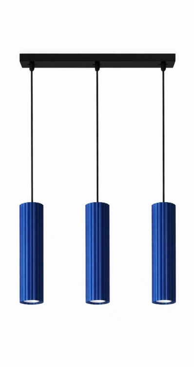 Lampa wisząca Arcus 3L niebieska.