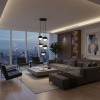 Lampa Modo 5 czarna w penthousie.