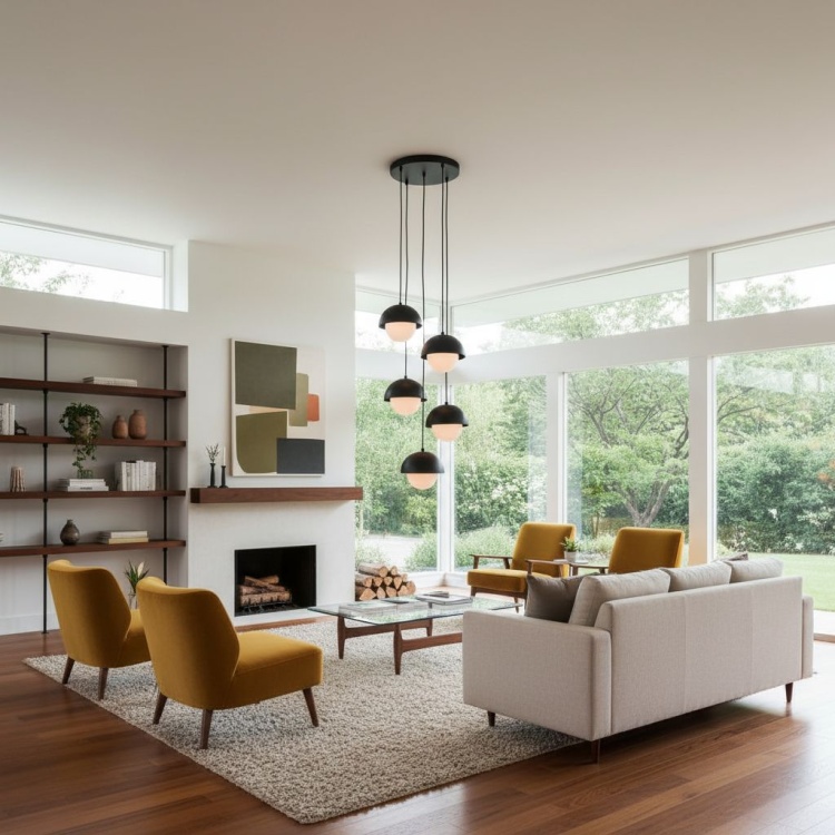 Lampa Modo 5 w salonie.