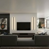 Kinkiety LED Linia w salonie przy TV