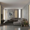 Kinkiety LED Linia w salonie.