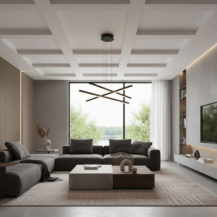 Lampa LED Trio w jadalni.