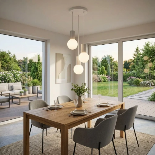 Lampa wisząca Arcus ball 3p white w jadalni