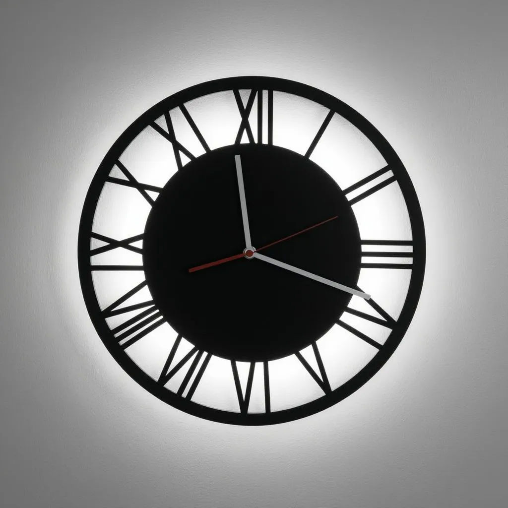 Podświetlany zegar ścienny 30 cm black