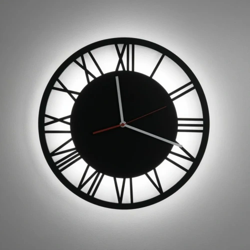 Podświetlany zegar ścienny 30 cm black