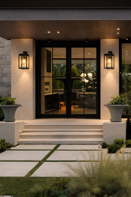 Kinkiety zewnętrzne Classic przy wejściu