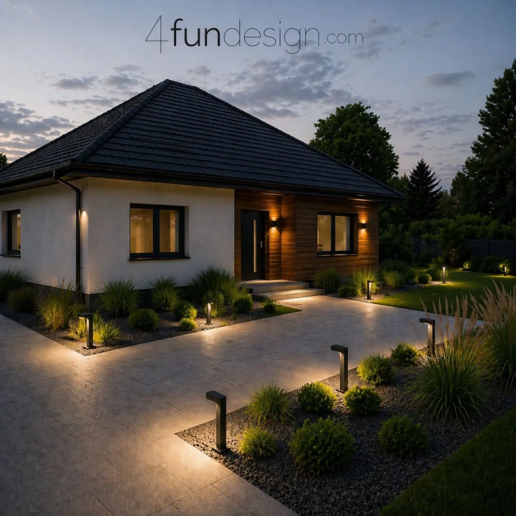 Lampy ogrodowe Oskar oświetlające teren wokół domu