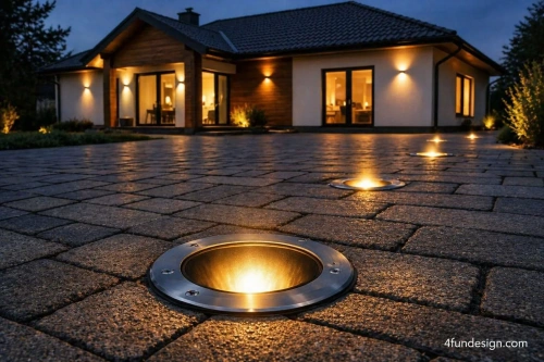 Lampy najazdowe na podjeździe