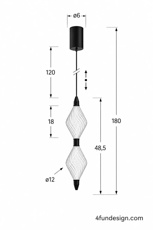 Lampa wisząca LED Vita wymiary